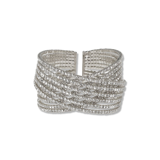Pulsera rígida cruzada cristales "Thun" ALIBEY
