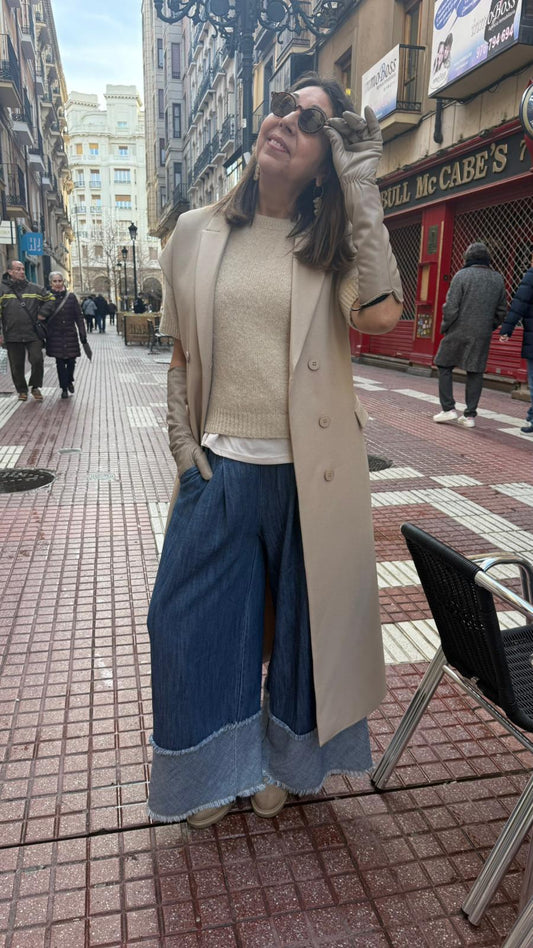 Abrigo Largo Beige Mujer - Algodón Premium | Dondola