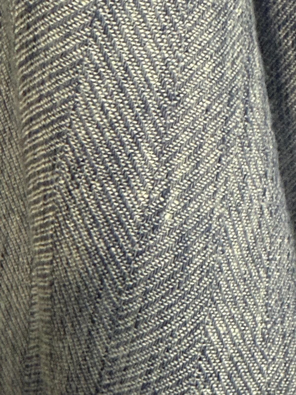 Blazer Efecto Espiga Azul Denim con Botón Tonal