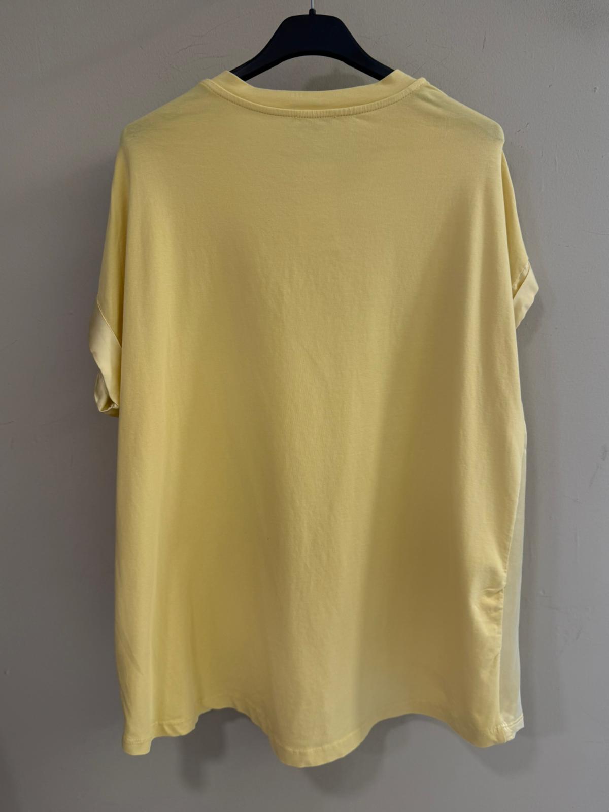 Camiseta Oversize Satinada Cuello Redondo