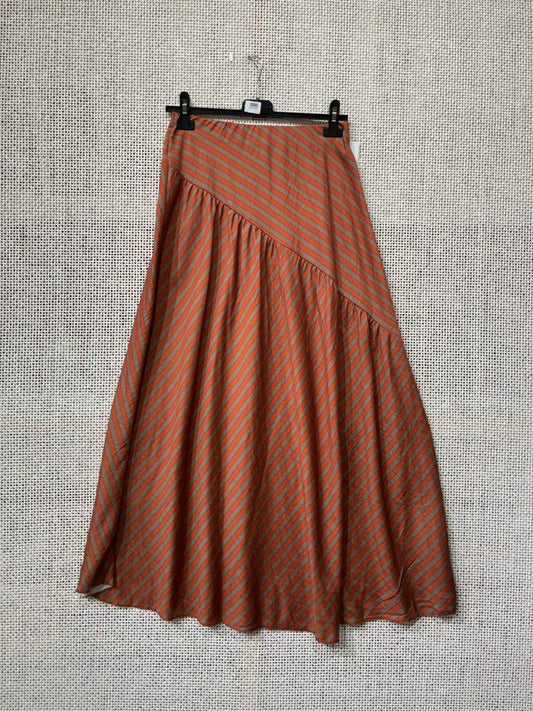 Falda Rayas Naranja con Topo