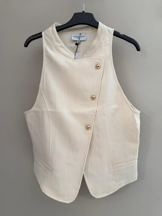 Chaleco Beige Botones Dorados