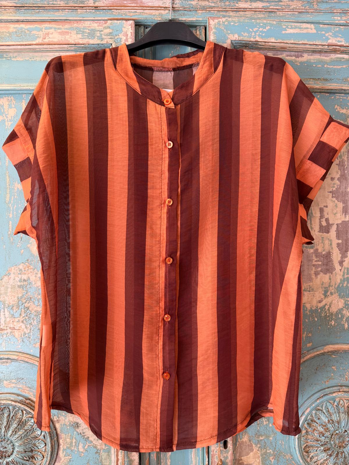 Camisa a Rayas Manga Corta