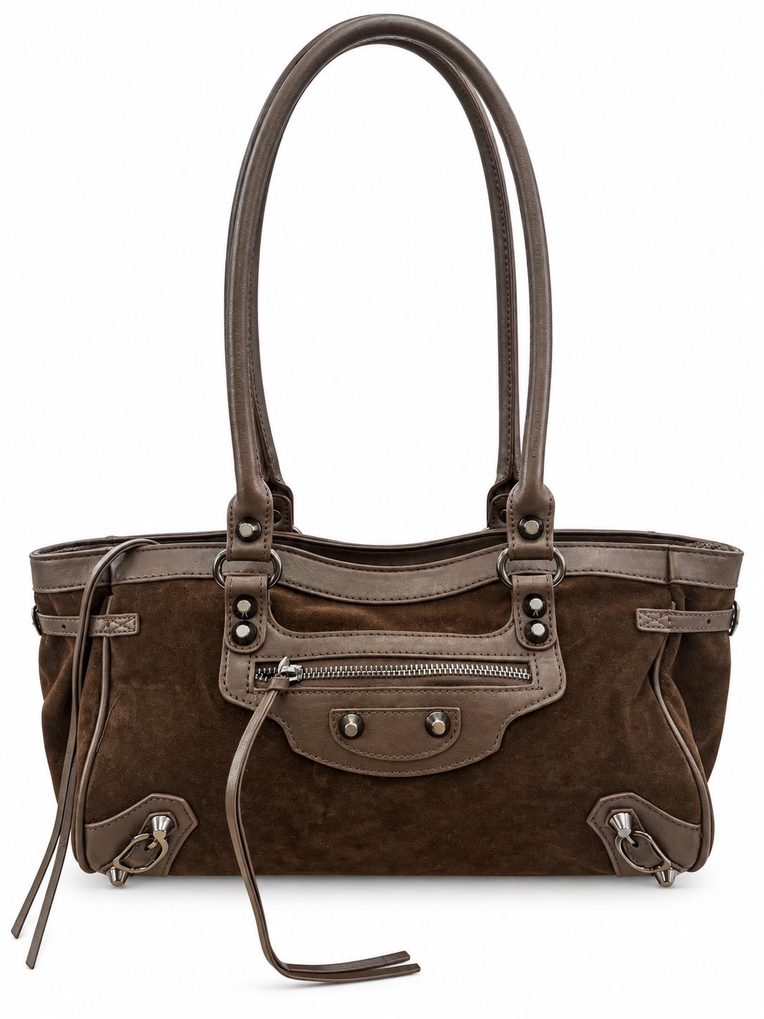 Bolso City Small de ante marrón