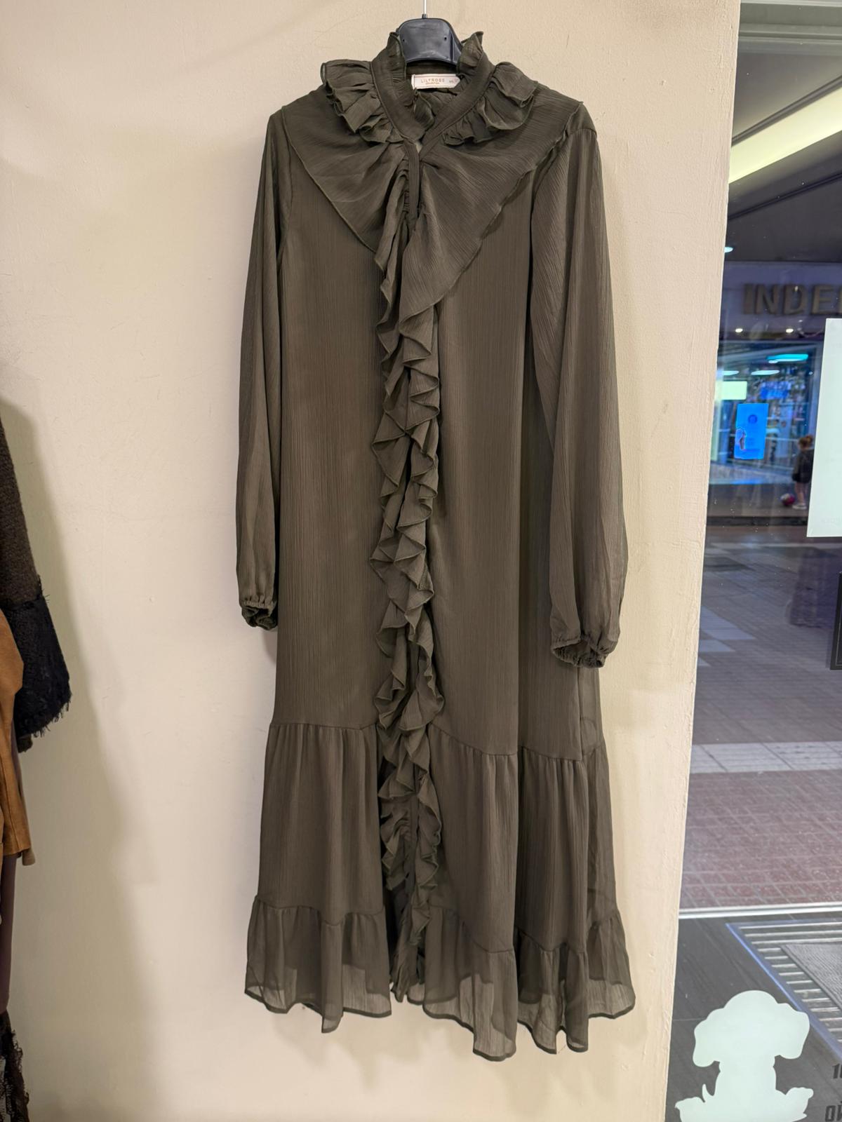 Vestido Midi Volantes con Ribete