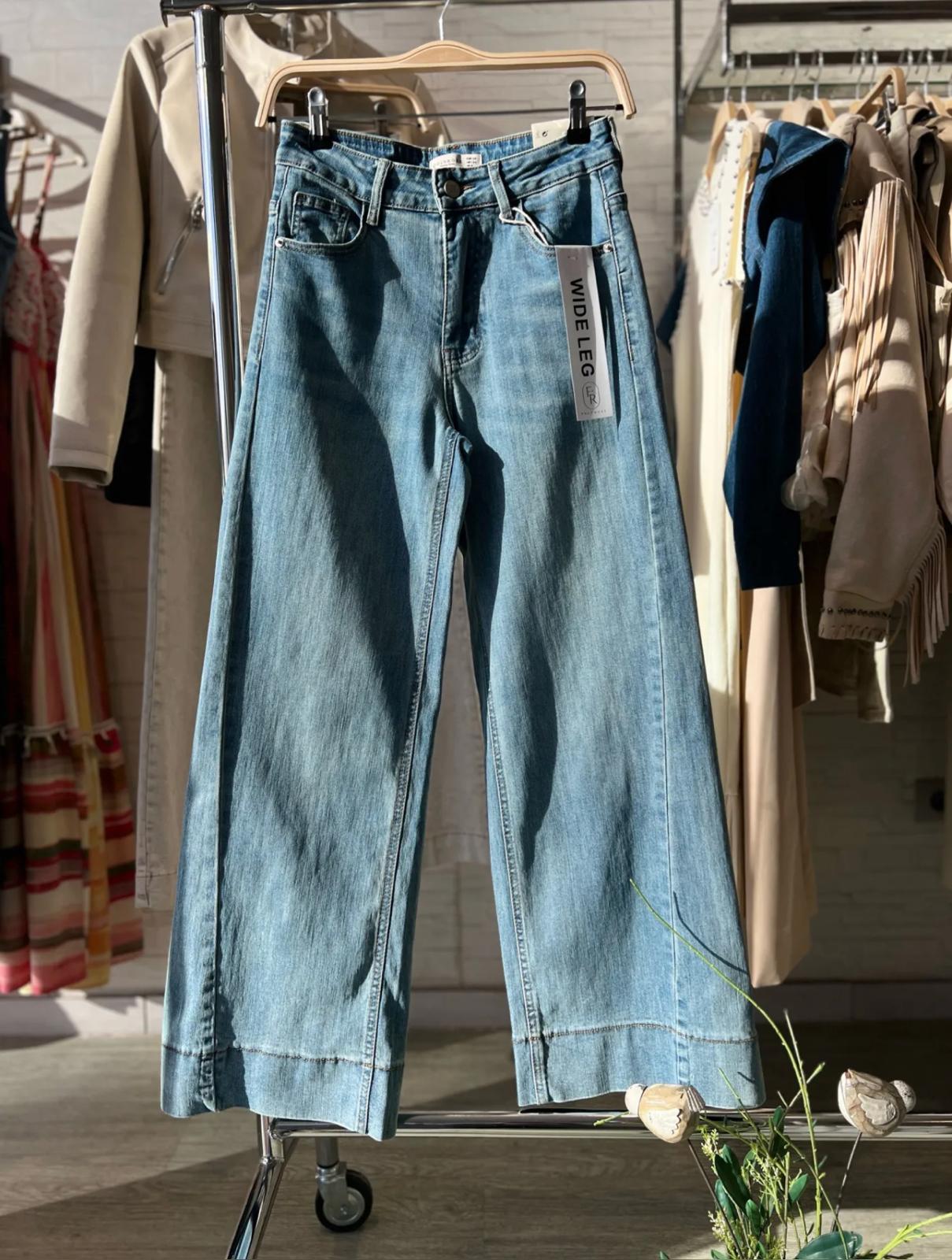 Pantalón Vaquero Wide Leg Azul Claro