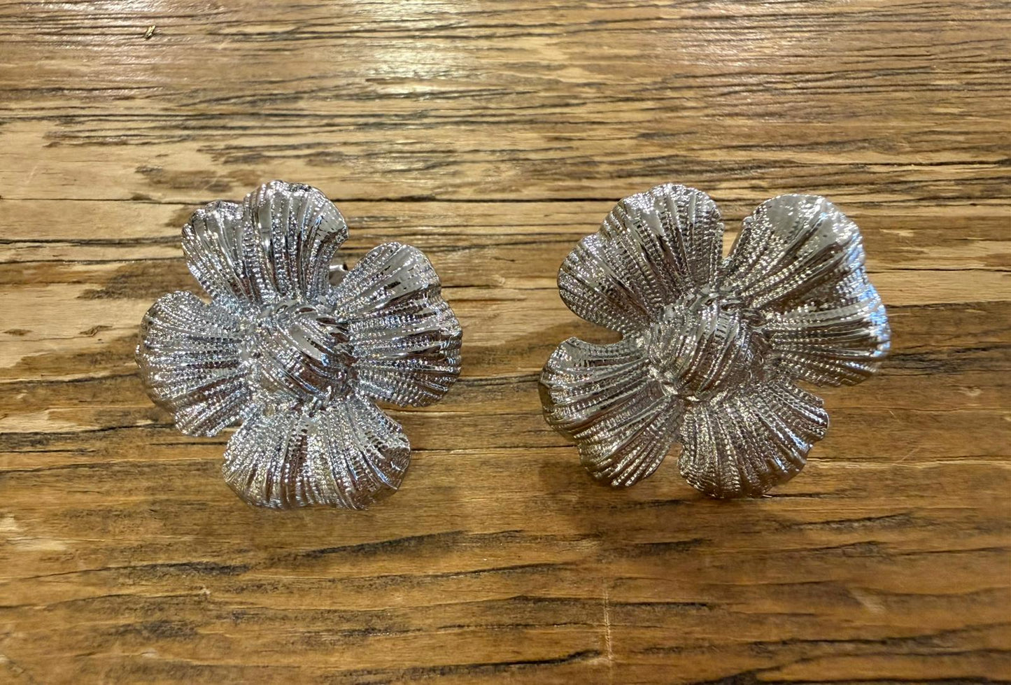 Pendientes Flor Hibisco Acero