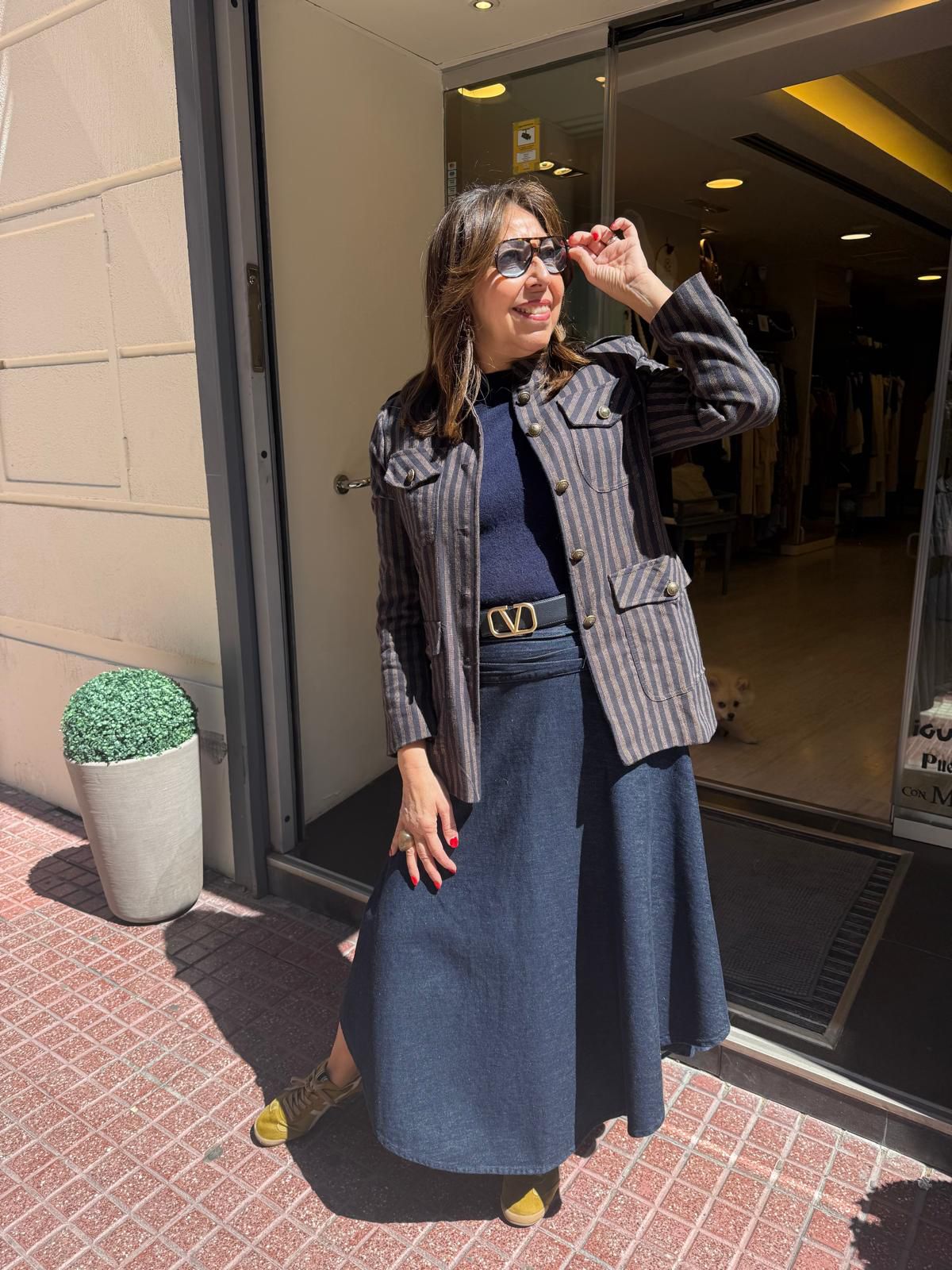 Chaqueta Levita Militar Rayas