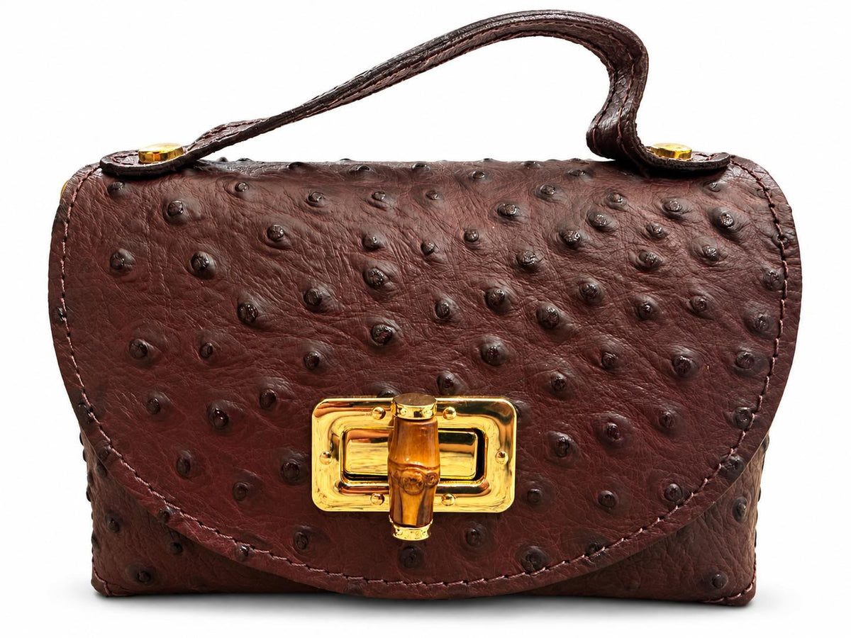 Mini Bolso de Piel con Cierre Dorado - Elegante y Compacto