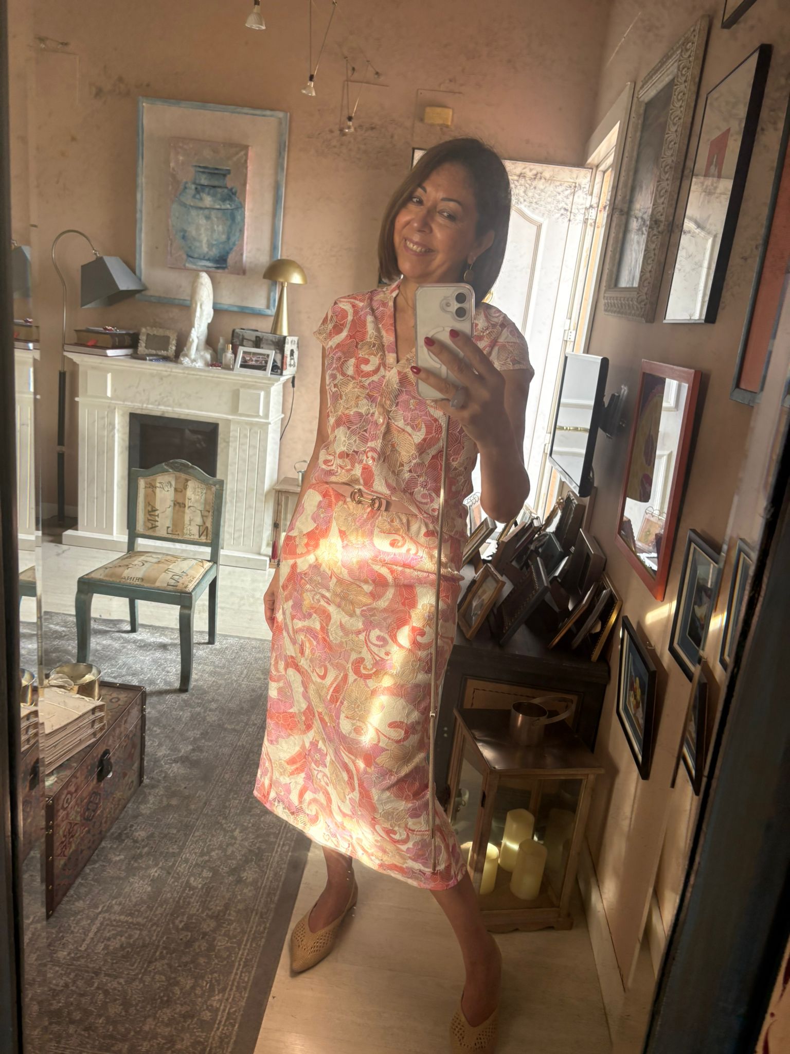 Conjunto camisa y falda efecto encaje DONDOLA