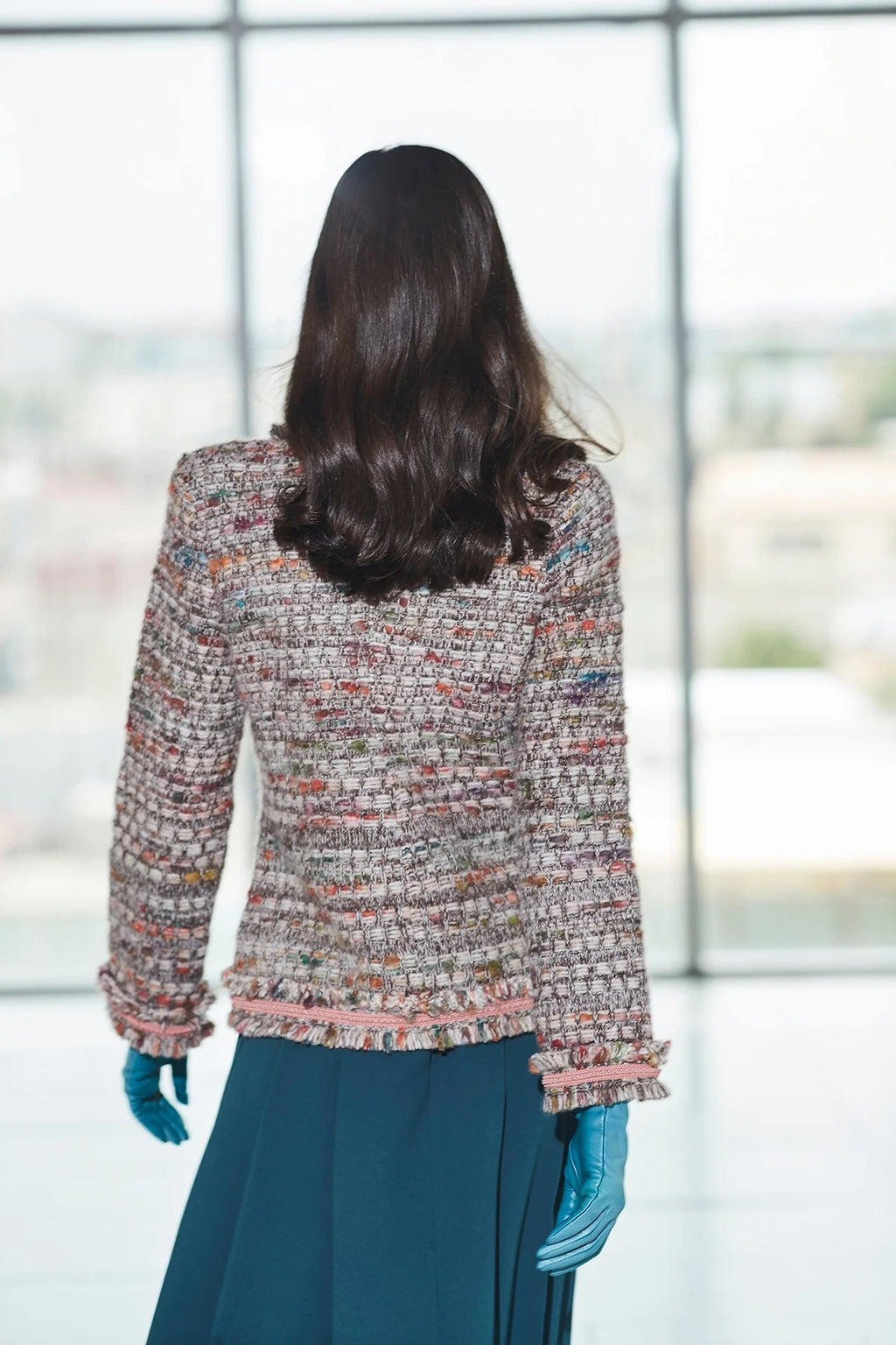 Chaqueta corta tweed cacao LILOU “ THE EXTREME COLLECTION”
