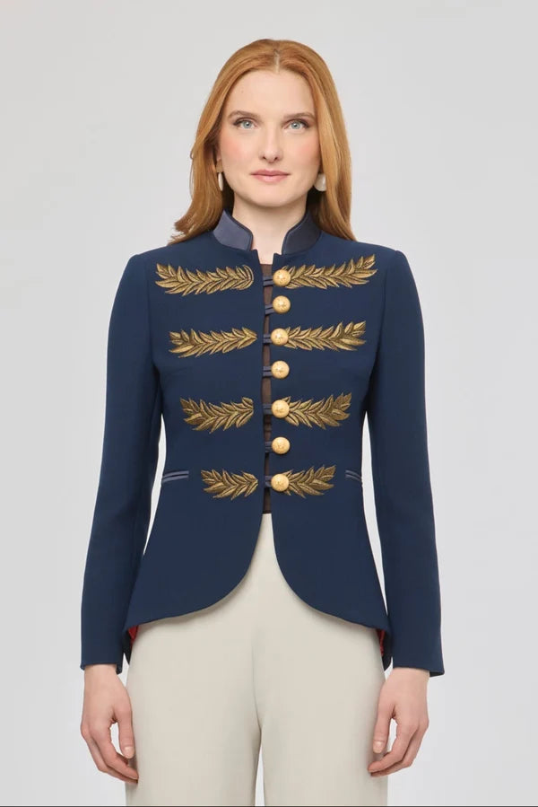 Blazer bordada azul marino Renata Love Gold "The Extreme Collection"