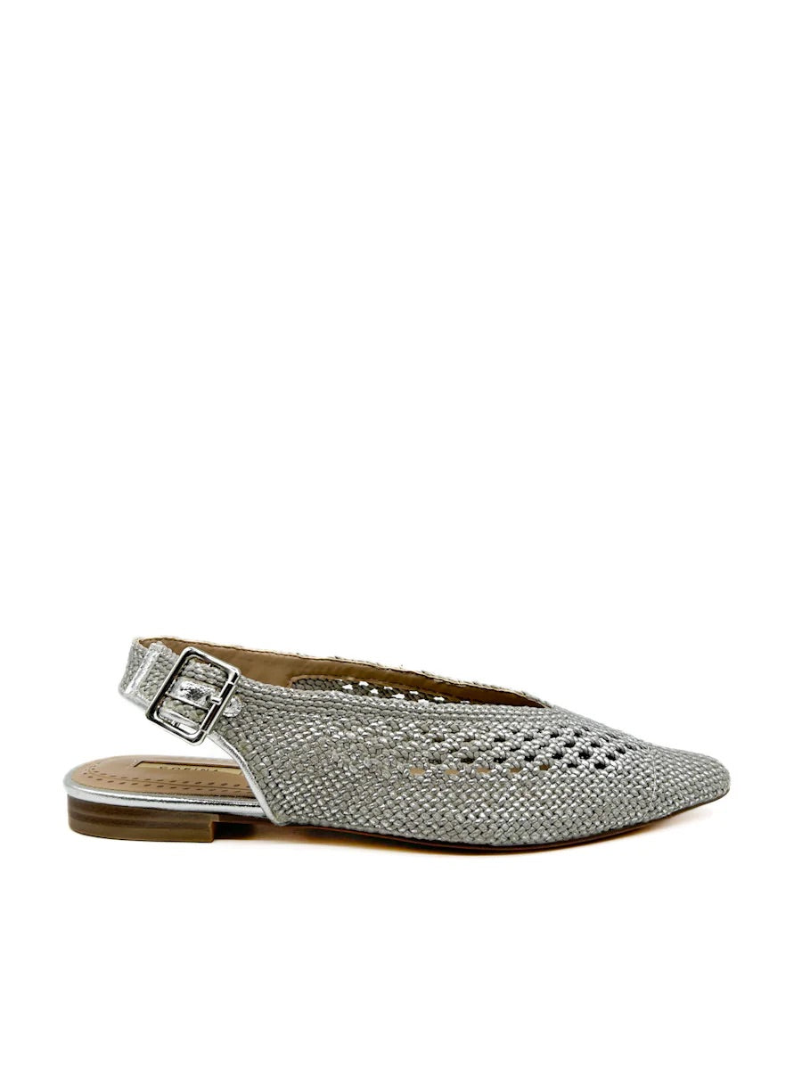 Babucha destalonada plata tejido estilo crochet DONDOLA