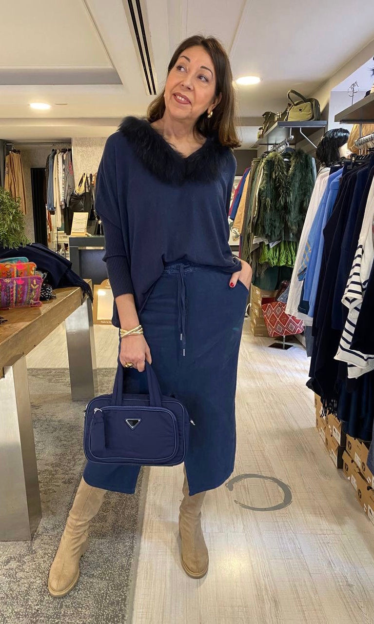 Jersey estilo poncho cuello pelo DONDOLA