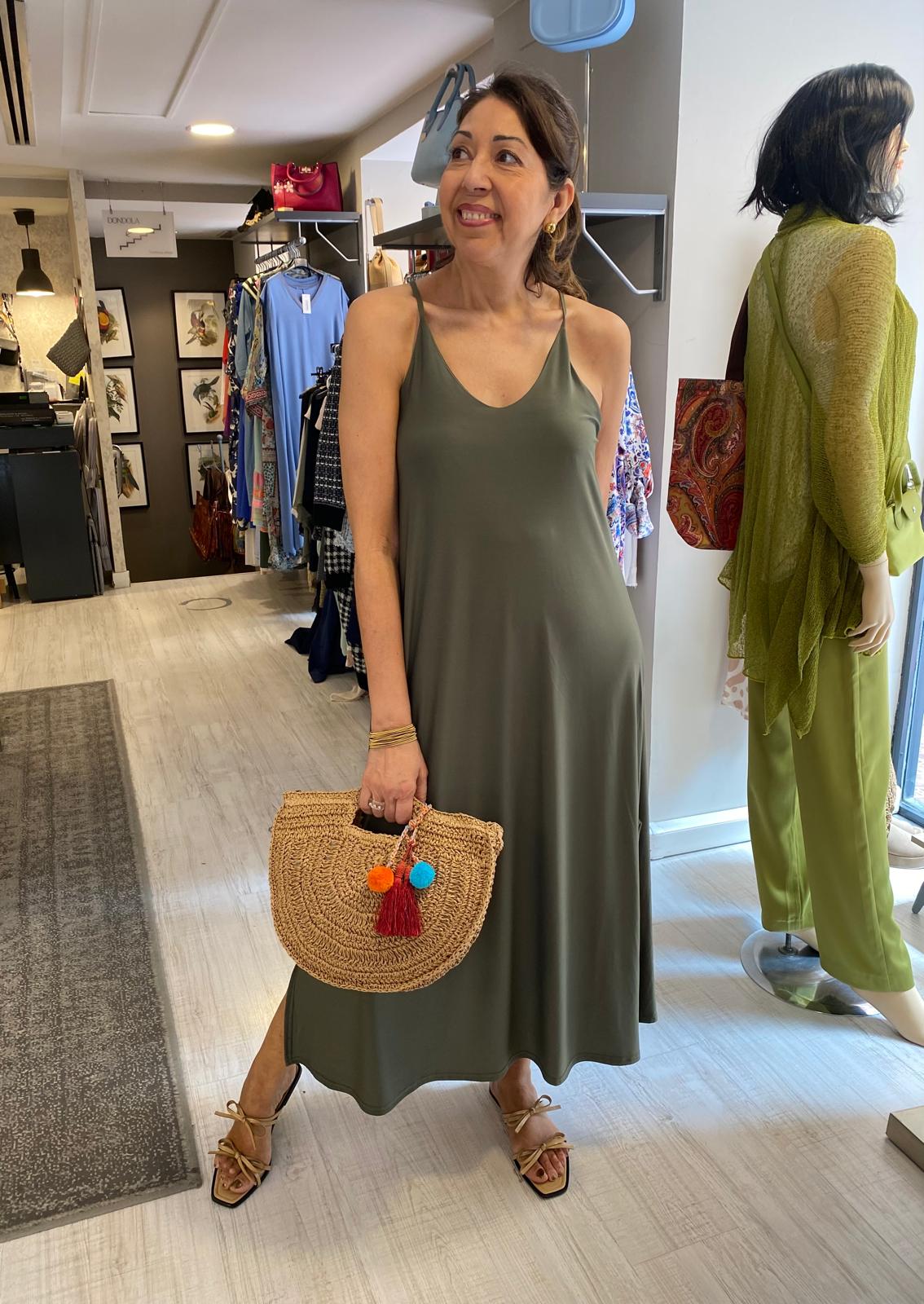 Vestido punto seda fría espalda nadadora DONDOLA