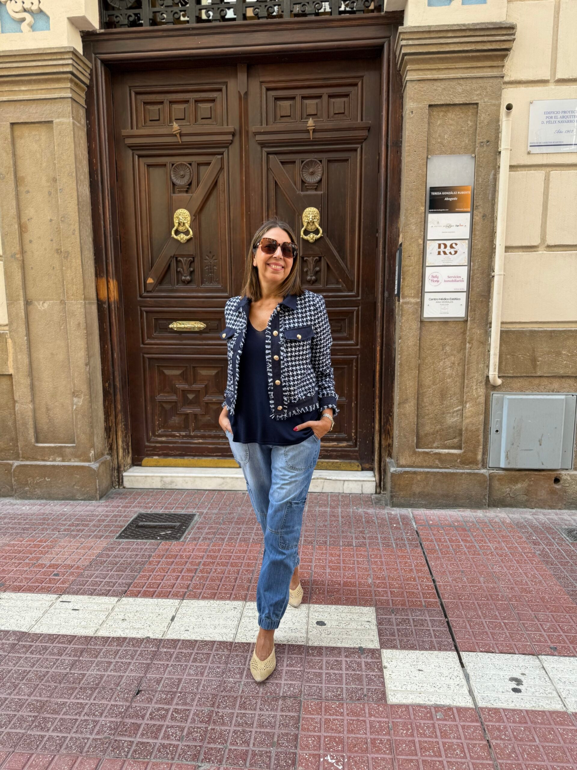 Chaqueta tweed pata de gallo marino DONDOLA