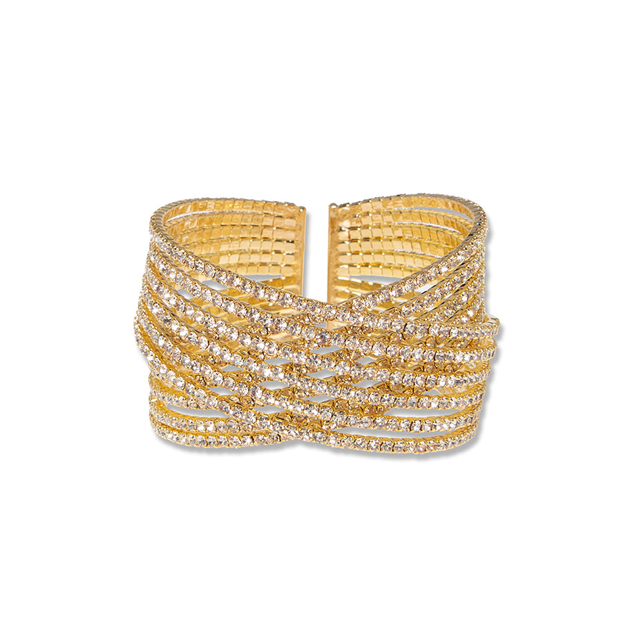 Pulsera rígida cruzada cristales "Thun" ALIBEY