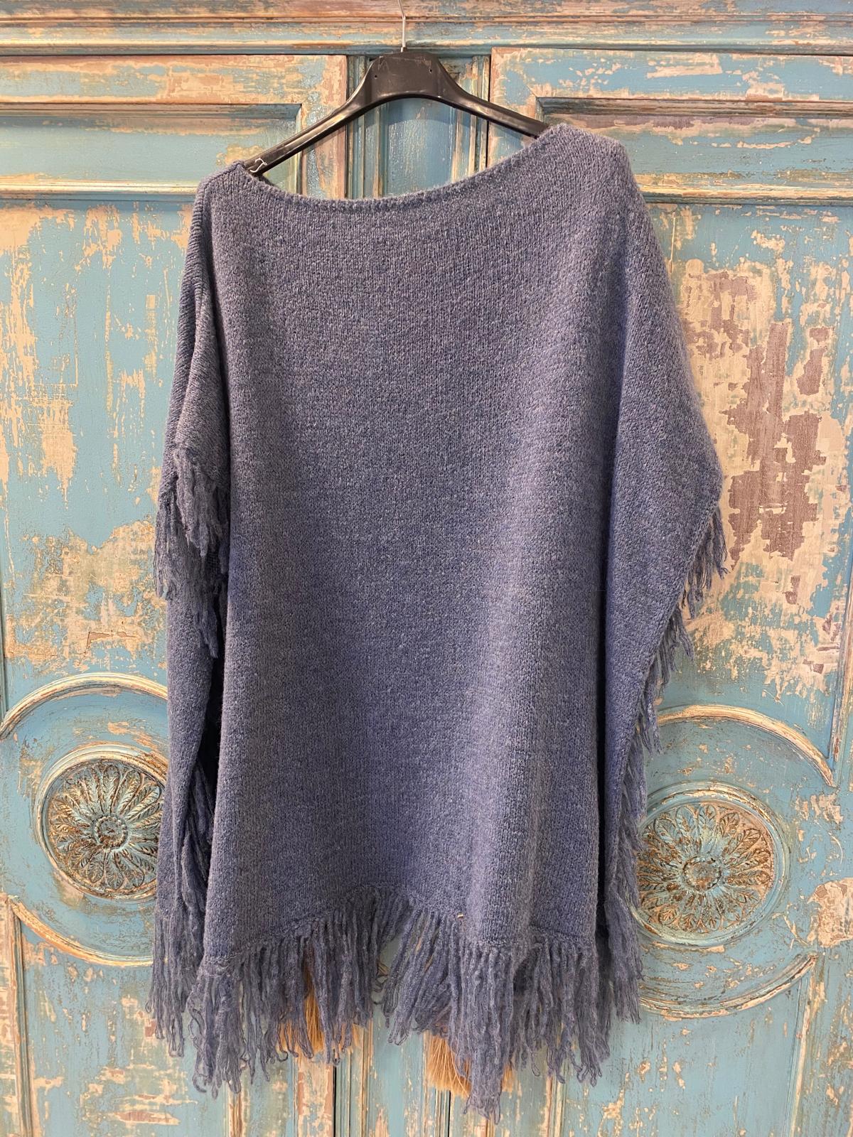 Poncho punto flecos DONDOLA