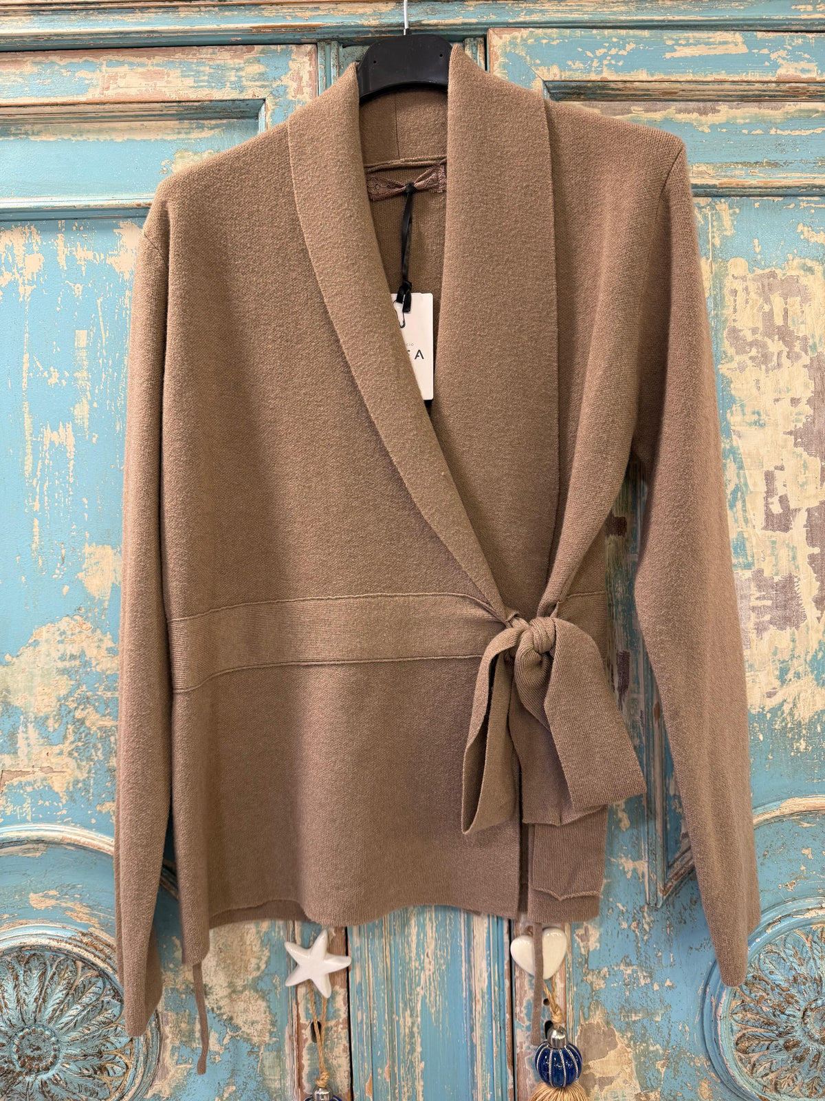 Chaqueta de punto cruzada