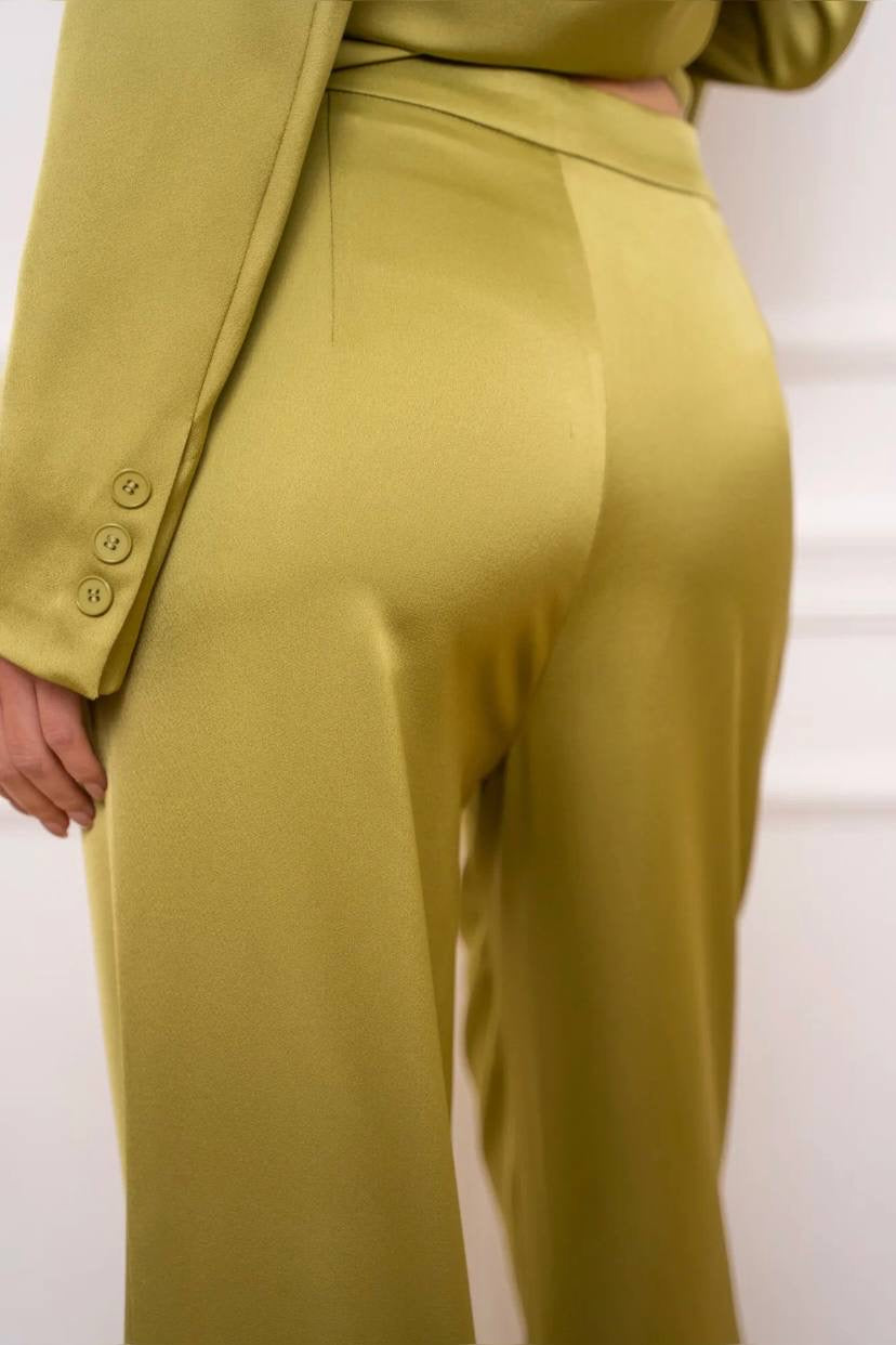 Pantalón satinado verde oliva DONDOLA
