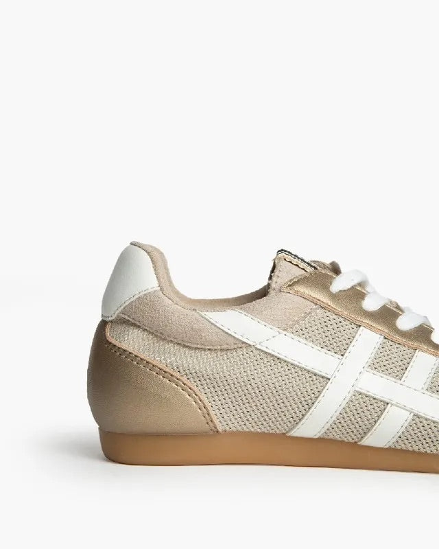 Deportivas retro rejilla color oro CORINA