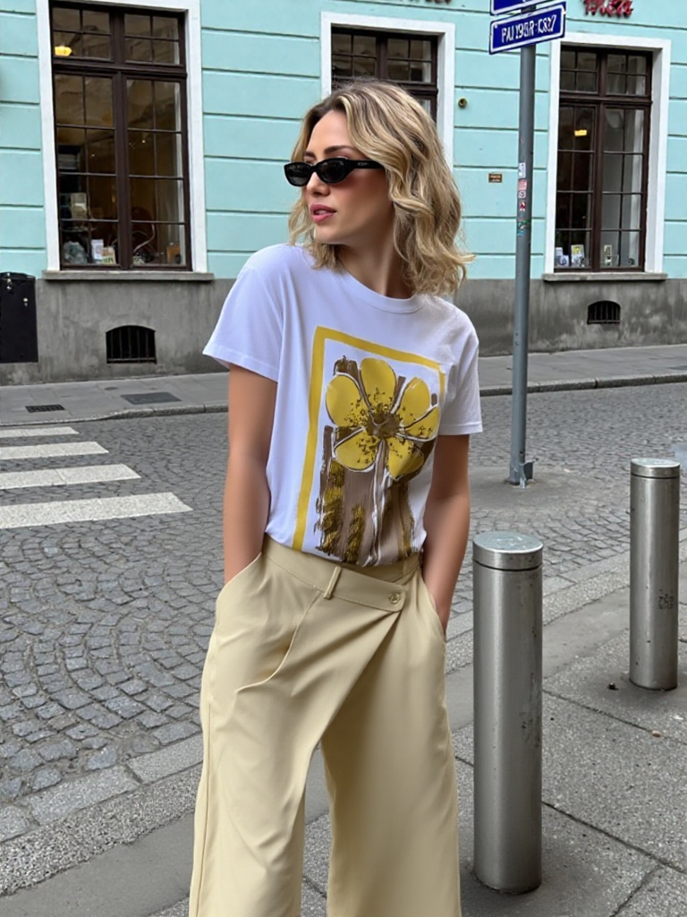 Pantalón Cruzado con Cintura Elástica