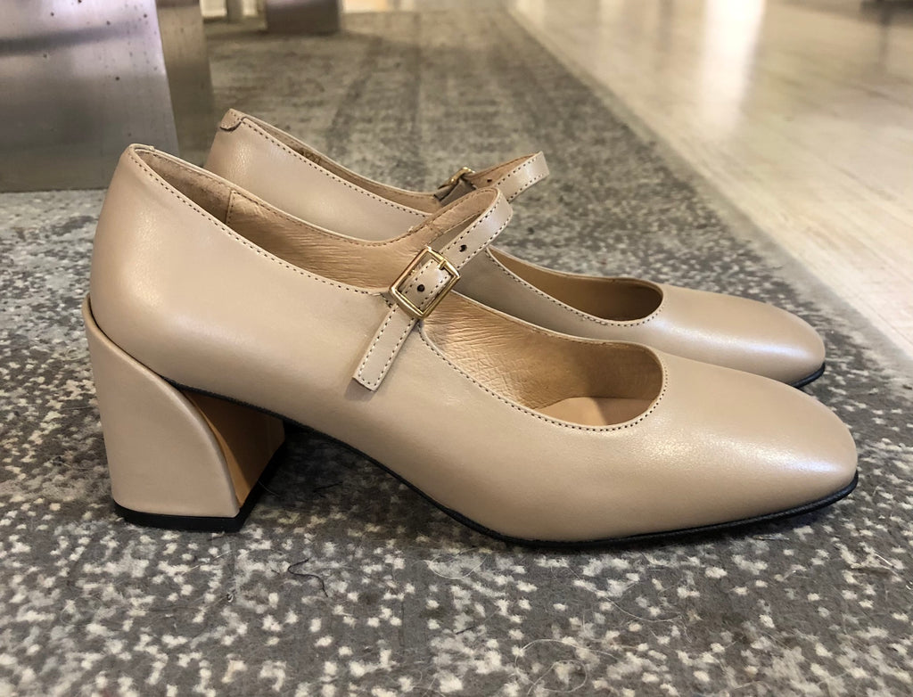 Merceditas(Mary Jane) de piel color visón “HOBBY”