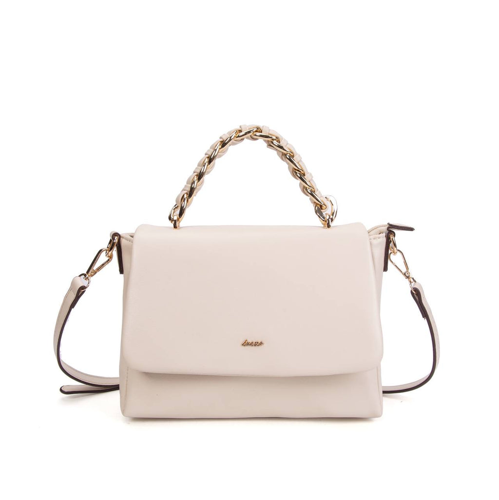 Bolso beige solapa asa cadena DONDOLA
