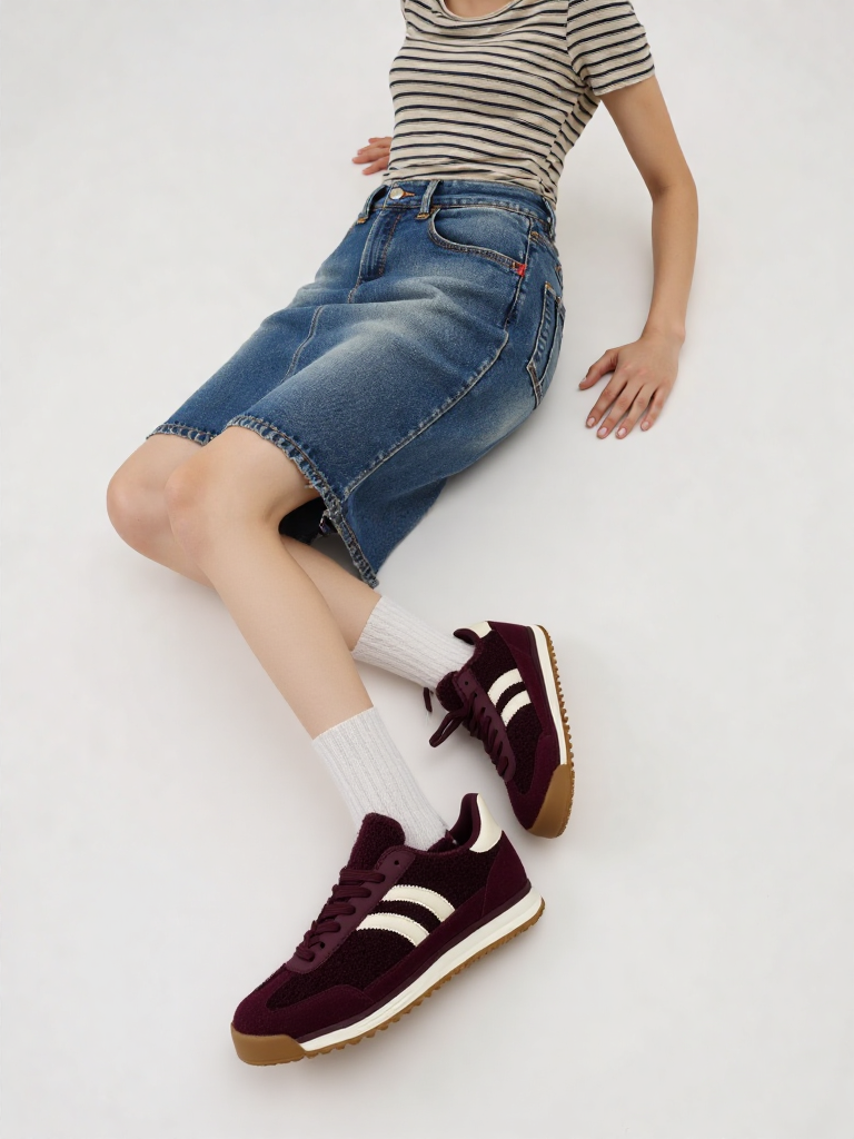 Deportivas Retro Textura Bouclé