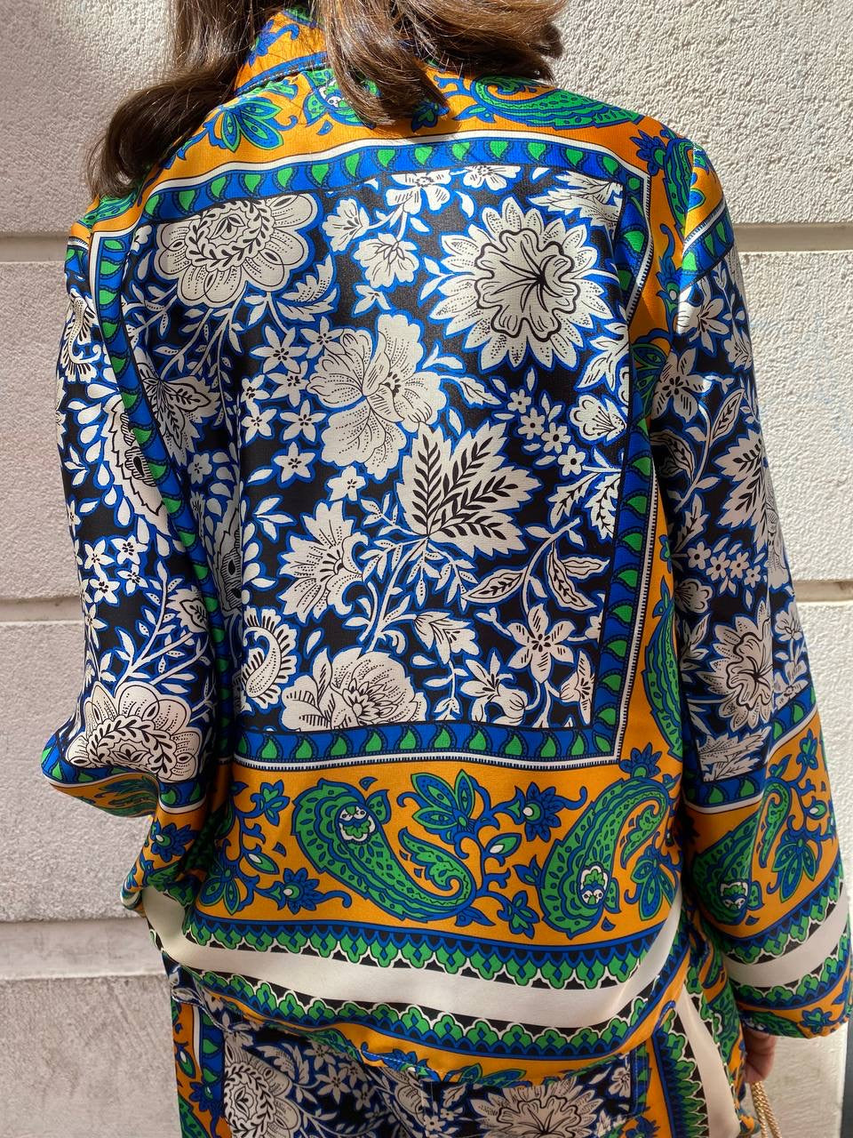 Camisa estampada verde/ azulón (conjunto pijamero) DONDOLA