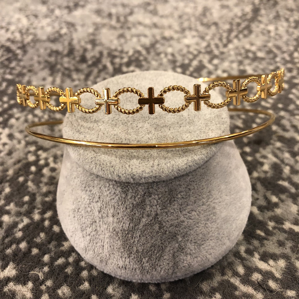 Choker doble de acero motivos geométricos “Clasimport”