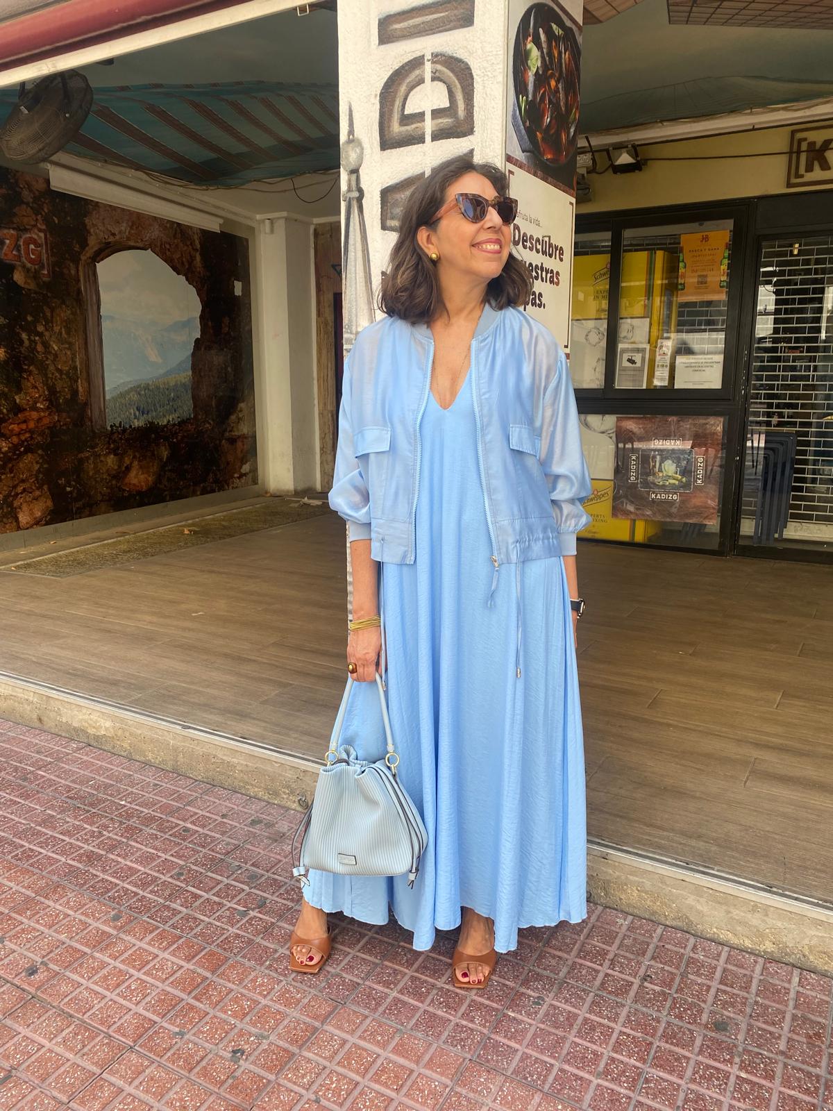 Vestido plisado tirantes con escote pico DONDOLA