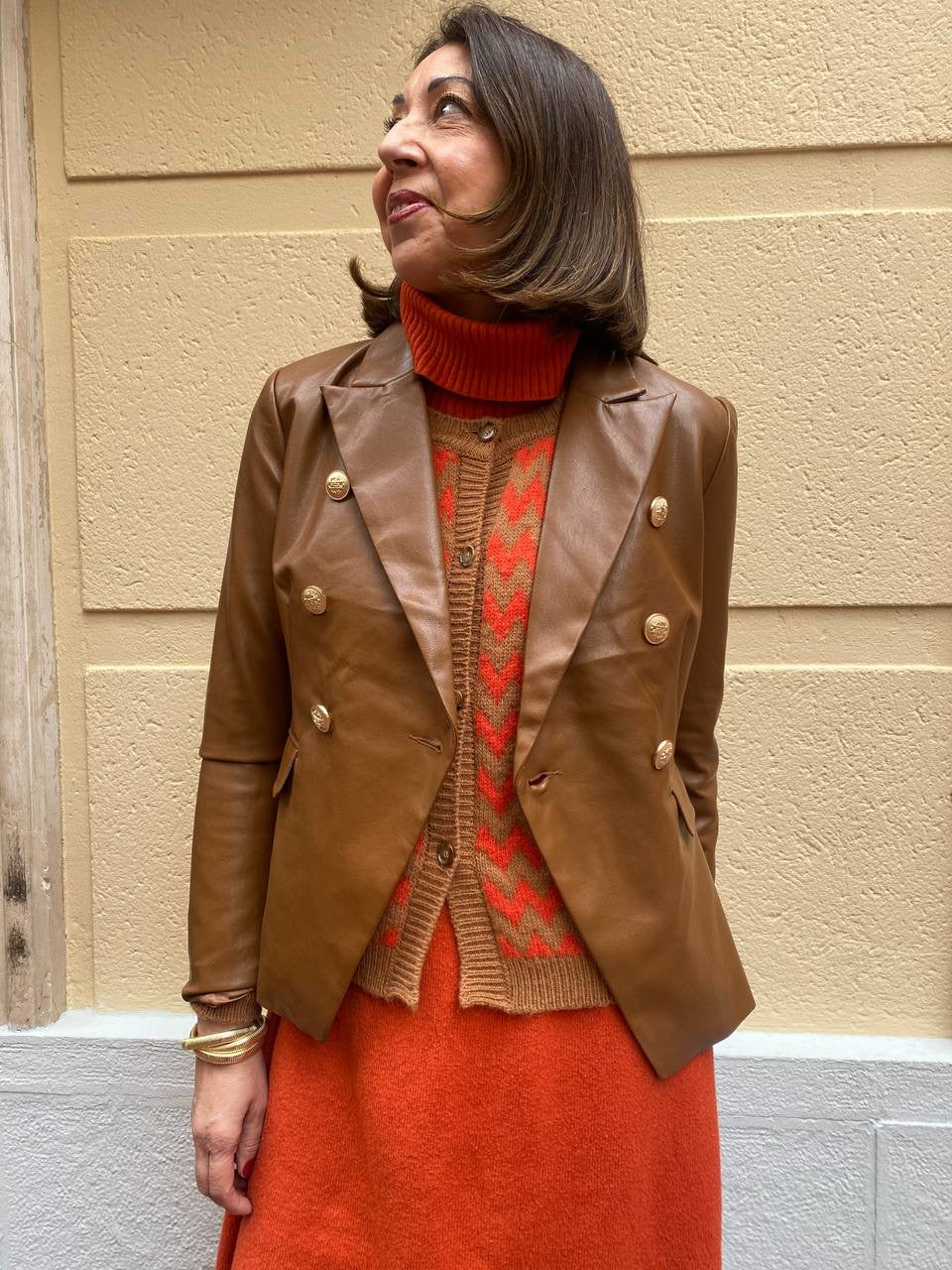 Blazer polipiel marrón DONDOLA