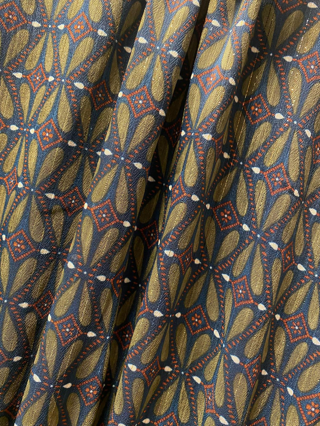 Vestido gasa en kaki lúrex corte bajo pecho DONDOLA