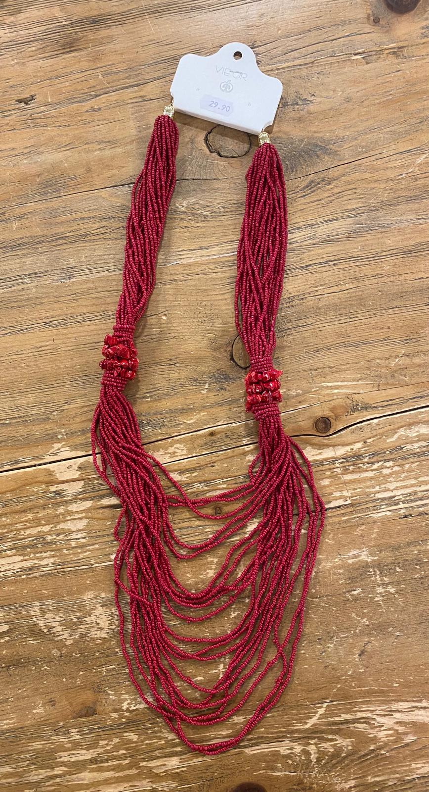 Collar múltiples vueltas abalorios dos nudos DONDOLA