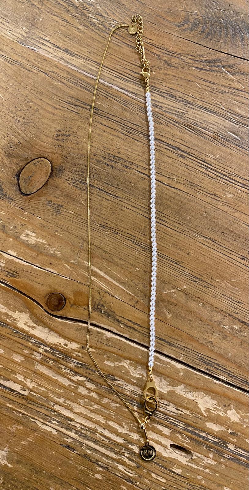 Collar combinado perlitas-cordón detalle esclavas DONDOLA