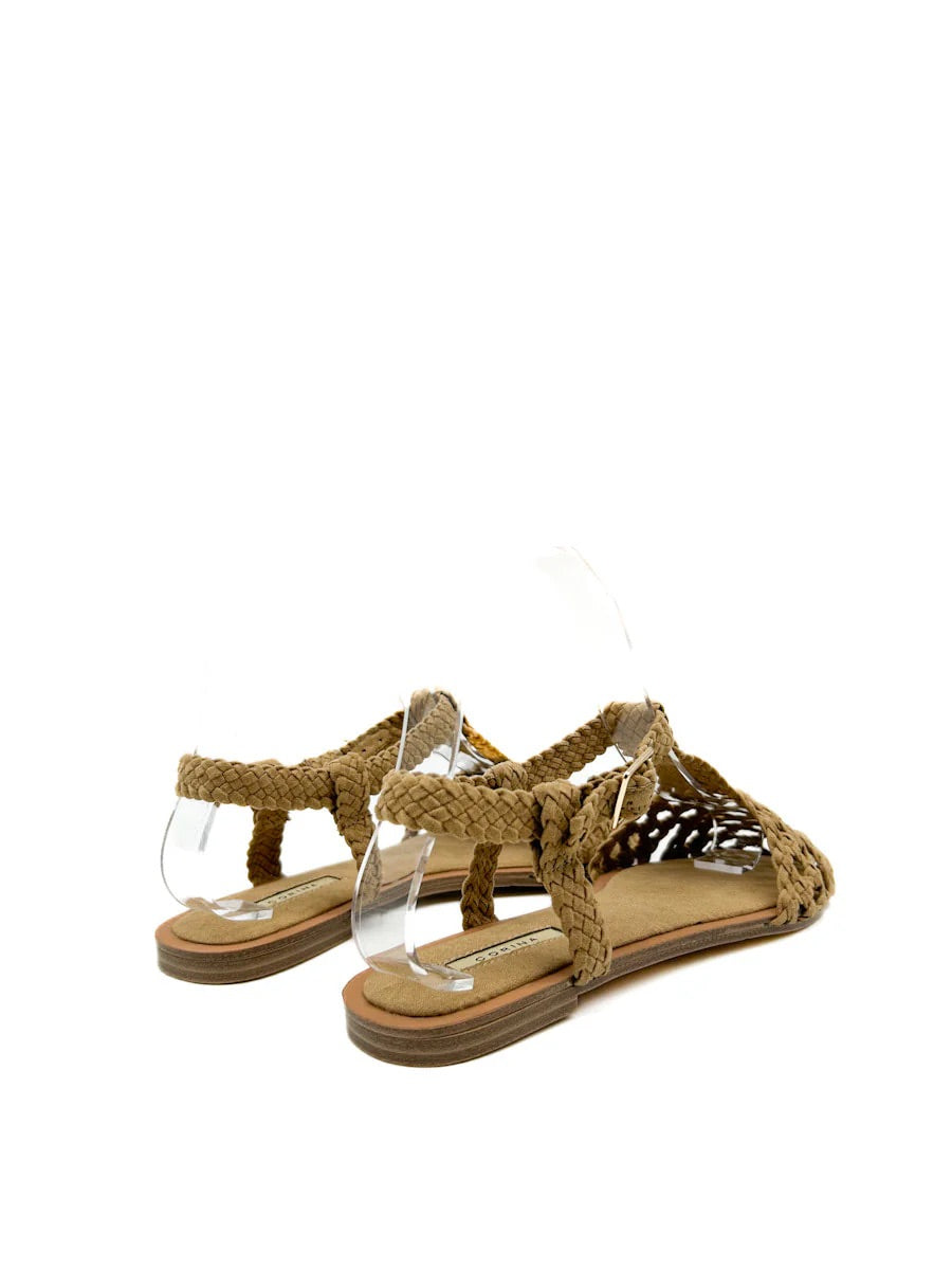 Cangrejera camel destalonada estilo trenzado CORINA