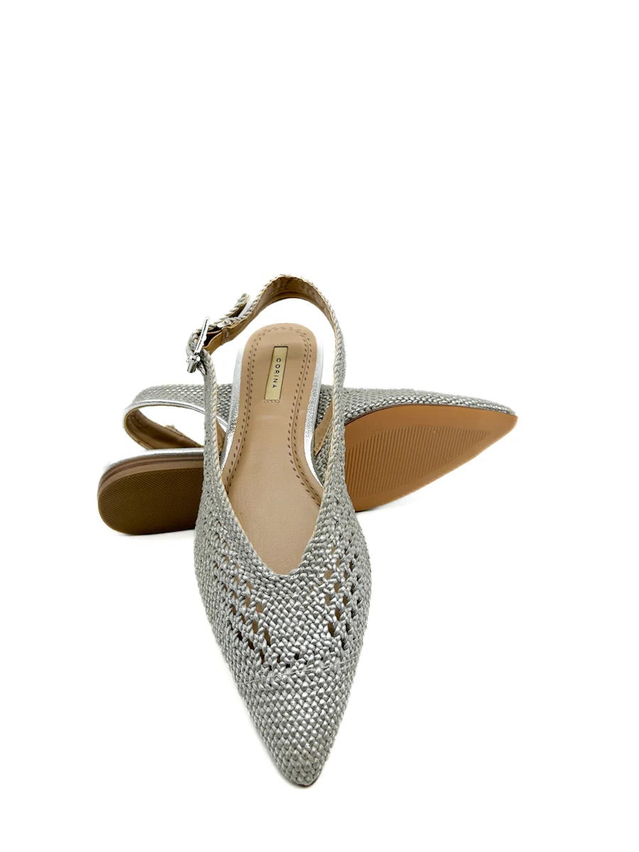 Babucha destalonada plata tejido estilo crochet DONDOLA