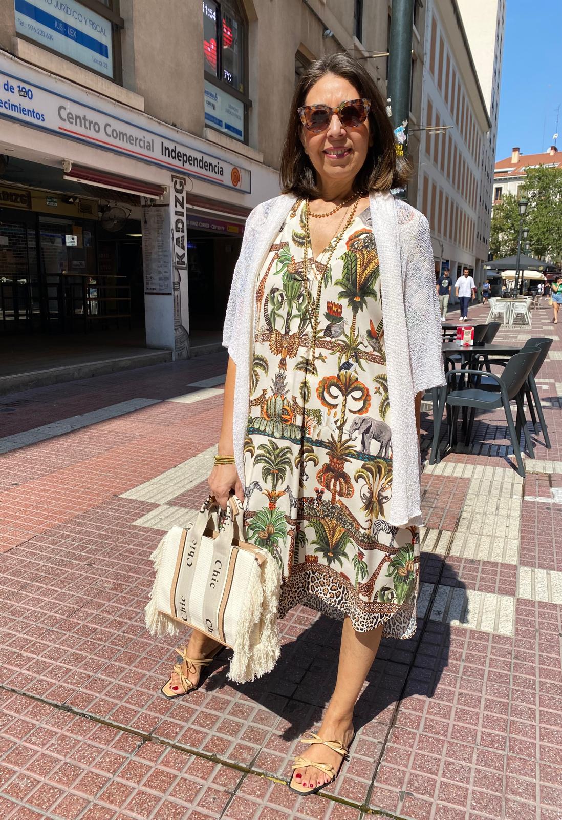 Vestido safari suelto manga corta DONDOLA