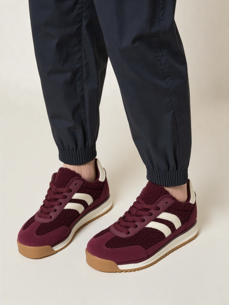Deportivas Retro Textura Bouclé