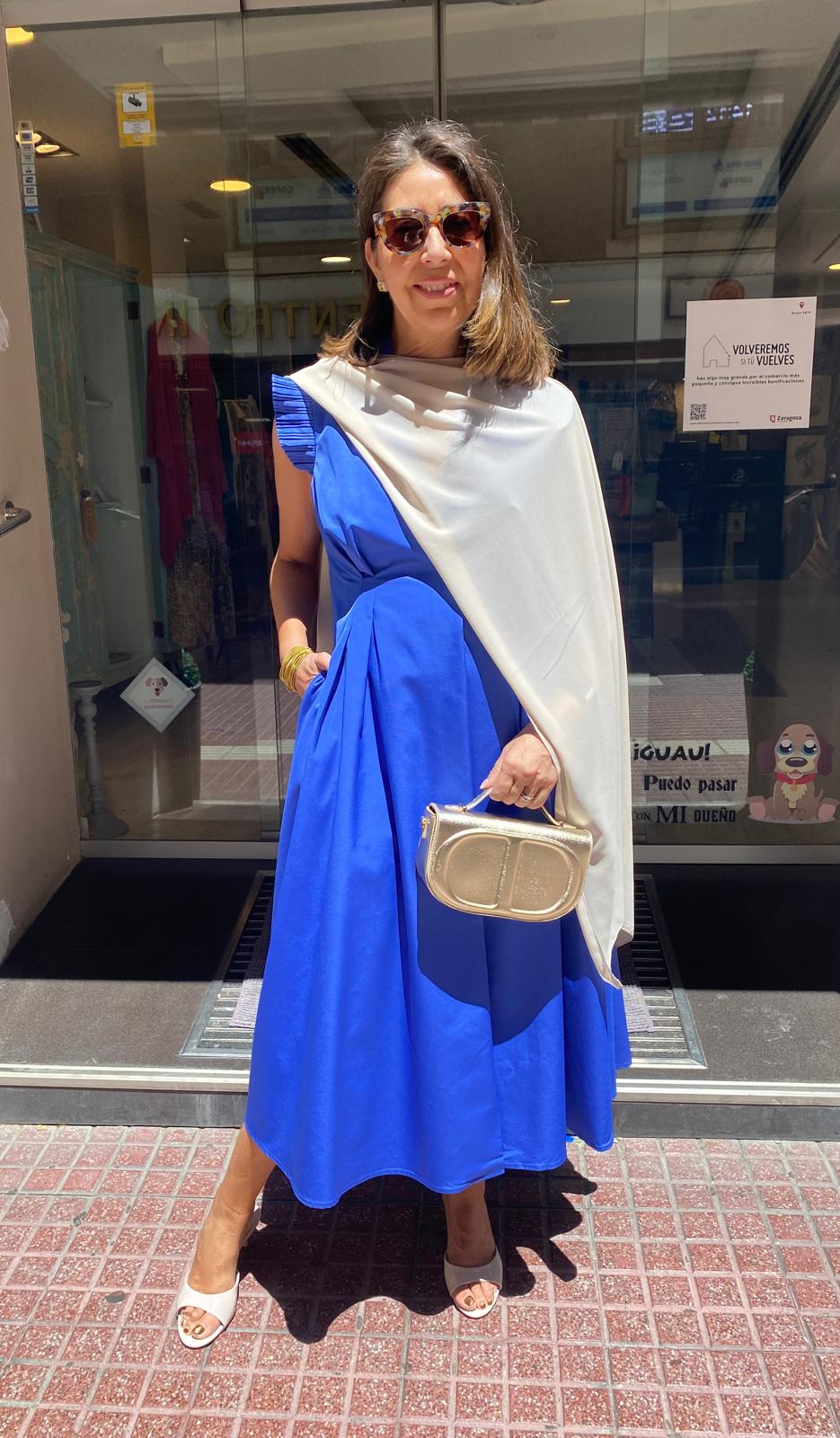 Vestido solapas botón detalle mangas DONDOLA