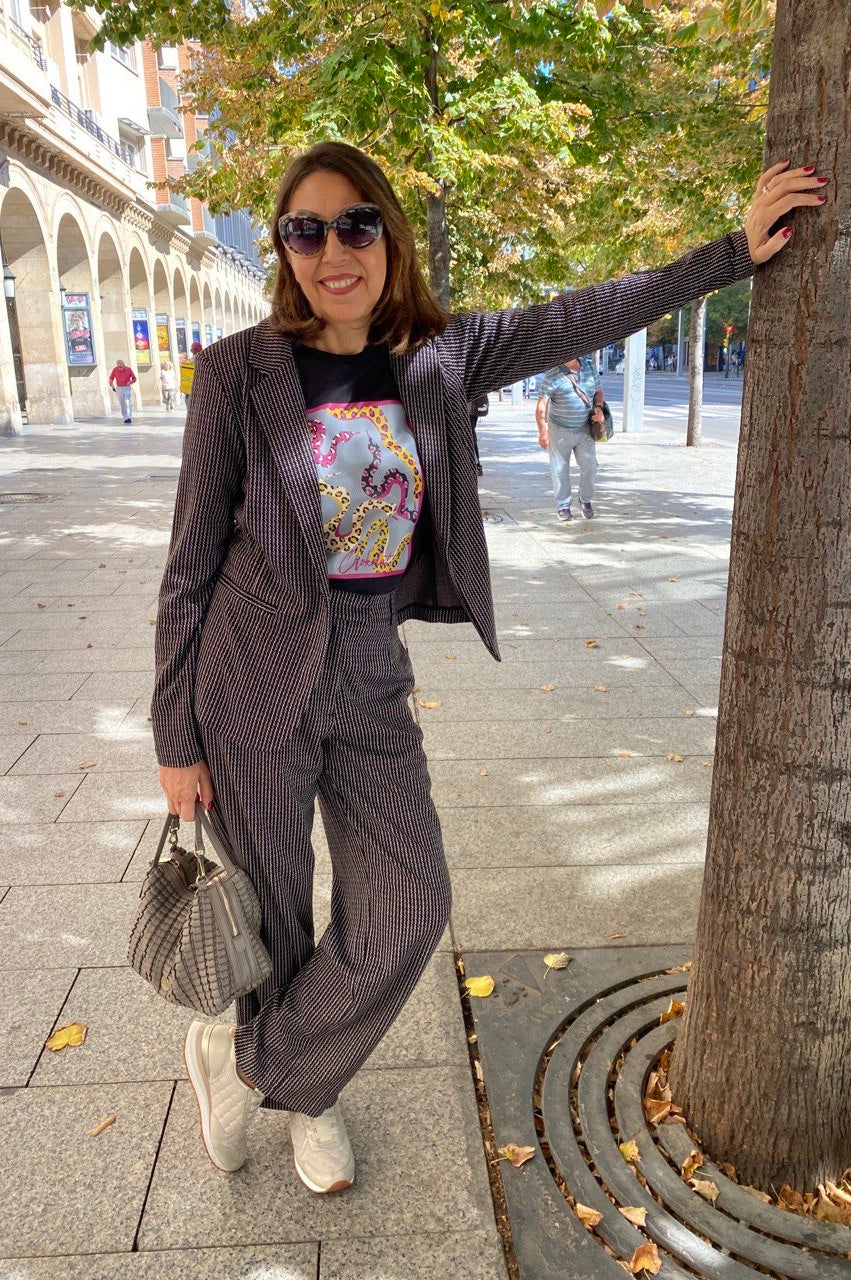 Pantalón punto print trenzado “IHKATE” ICHI