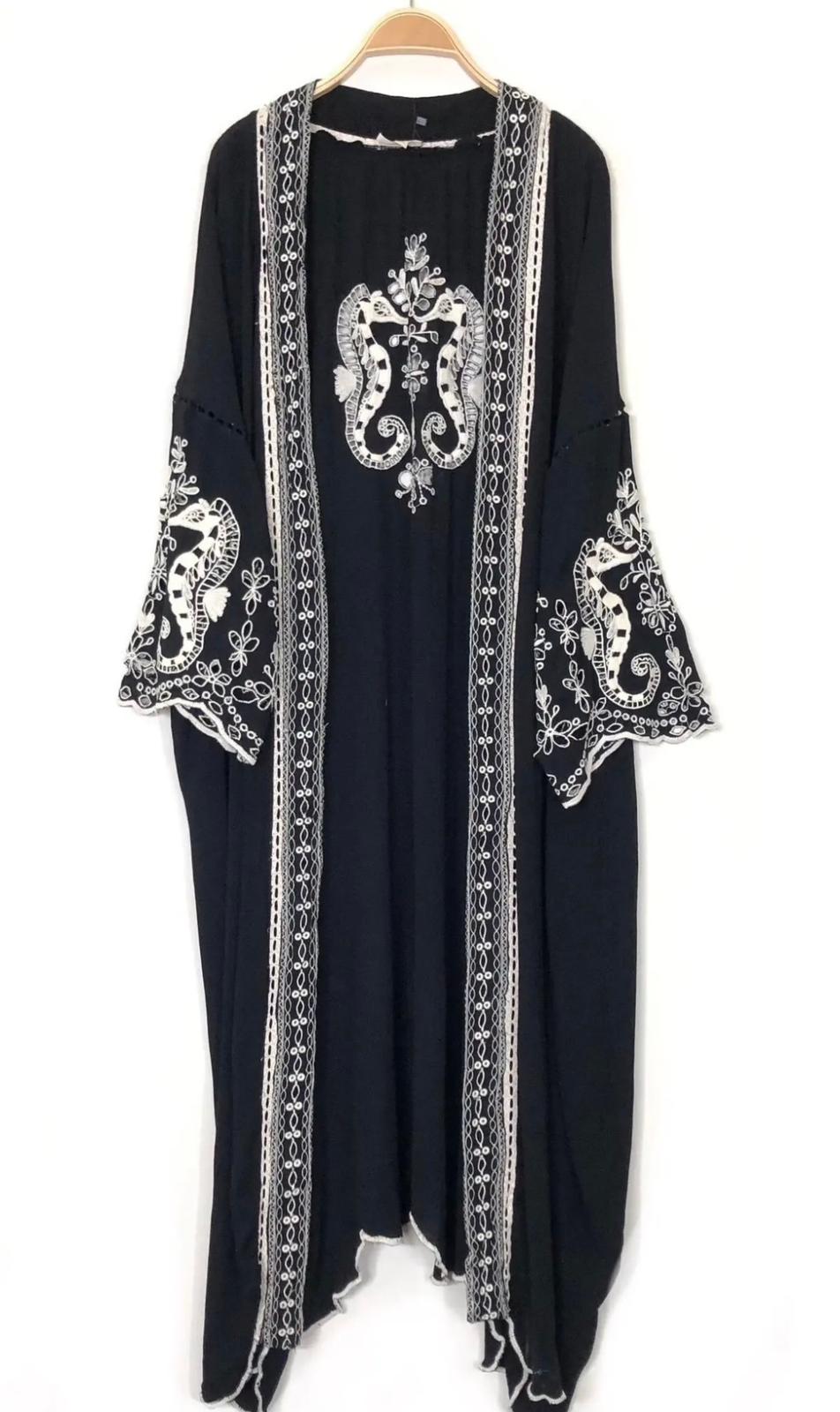 Kimono largo bambula bordados MAR