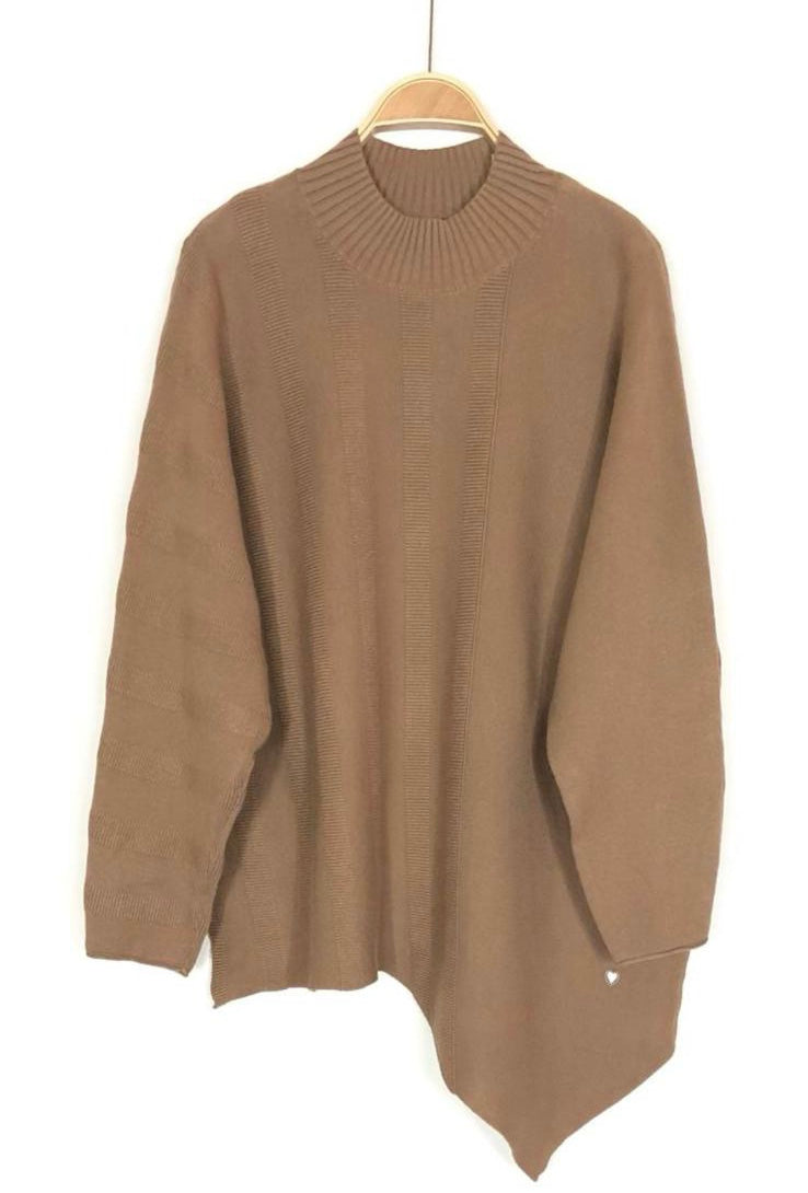 Jersey ancho bajo desigual detalle dibujo estriado DONDOLA