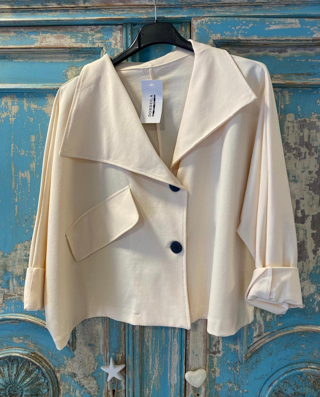 Chaqueta corta de punto estilo gabardina DONDOLA