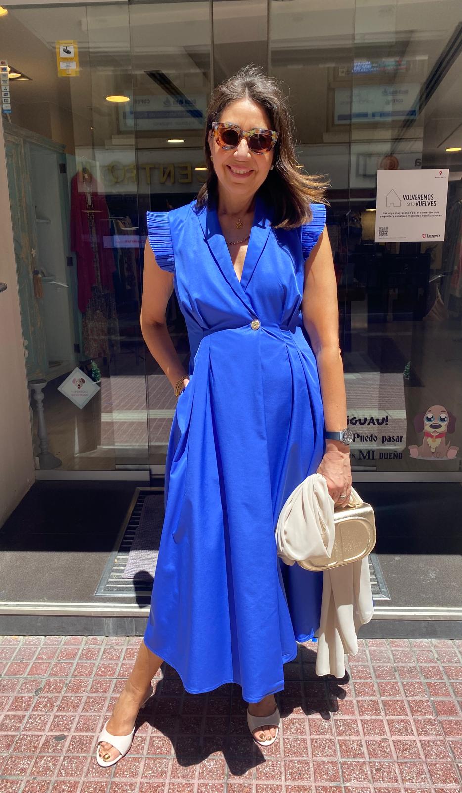 Vestido solapas botón detalle mangas DONDOLA