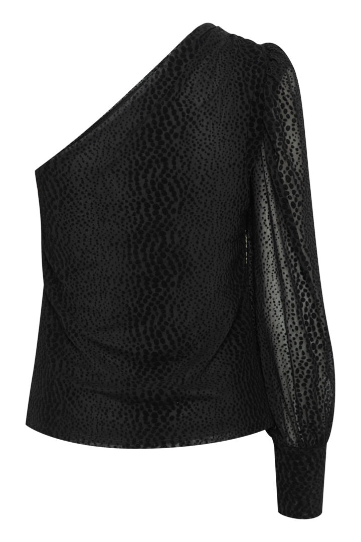 Blusa negra hombro descubierto “IhMelina” ICHI