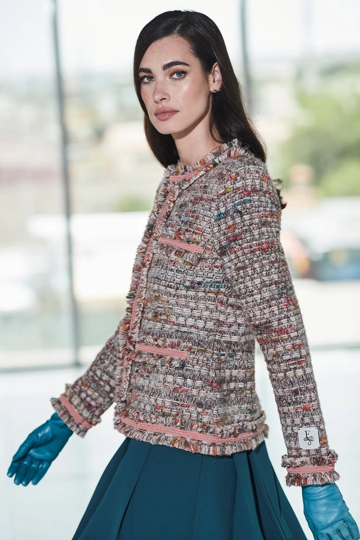 Chaqueta corta tweed cacao LILOU “ THE EXTREME COLLECTION”