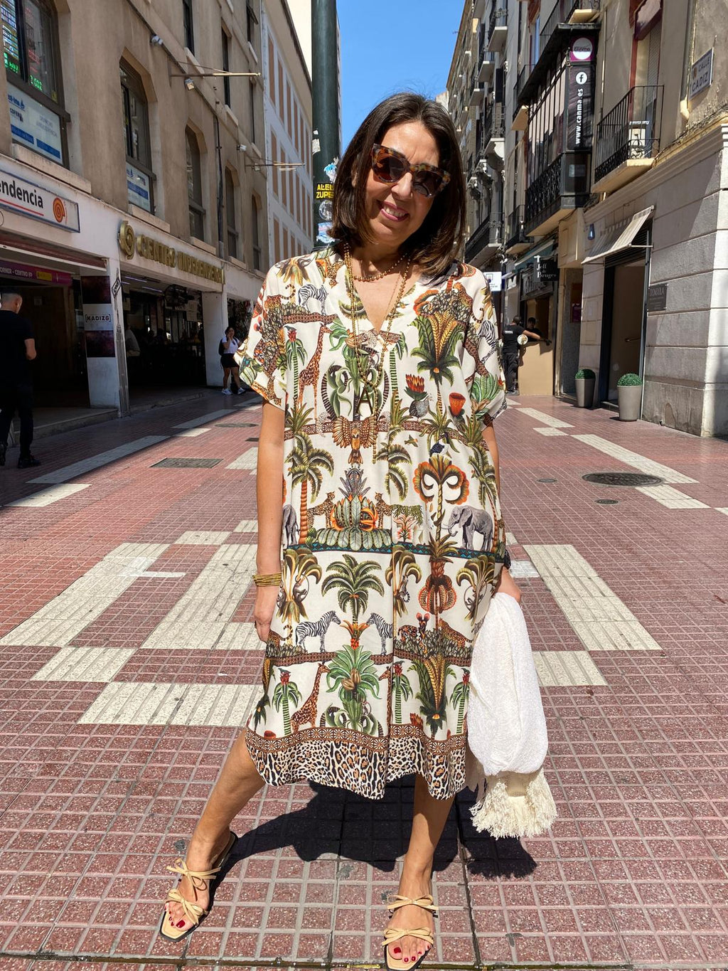 Vestido safari suelto manga corta DONDOLA