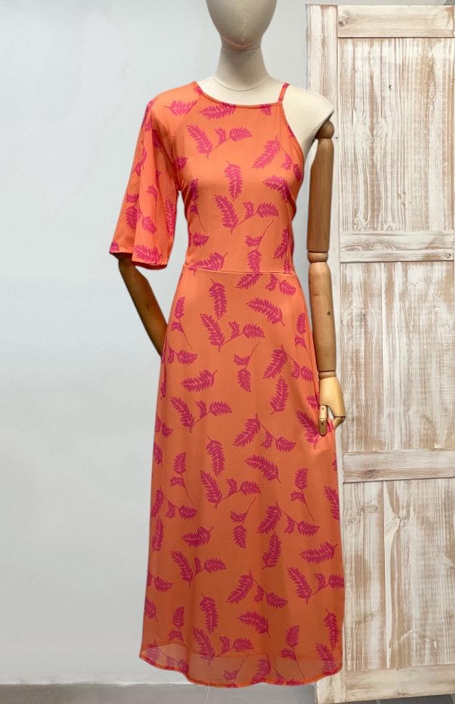Vestido estampado mangas asimétricas DONDOLA